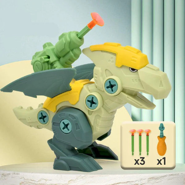 Dinosaur Screw Toy Set with Suction Cup Cannon