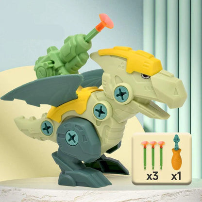 Dinosaur Screw Toy Set with Suction Cup Cannon