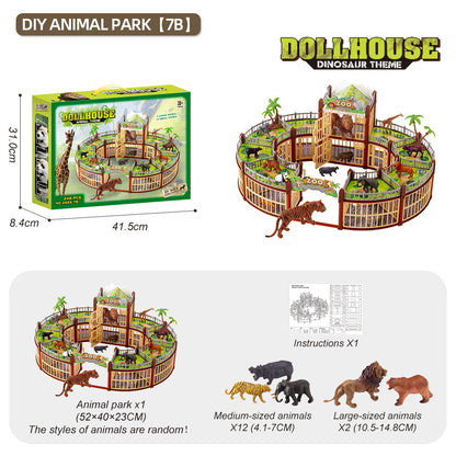 Modular Build-Your-Own Zoo Playset with Animal Figures & Interactive Cages