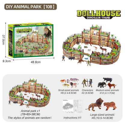 Modular Build-Your-Own Zoo Playset with Animal Figures & Interactive Cages