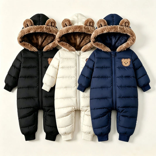 Baby Bear Bodysuit – Warm Fleece-Lined One-Piece