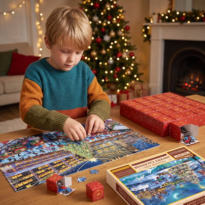 Christmas Jigsaw Puzzle Advent Calendar – 1008-Piece 24-Day Countdown Puzzle Set