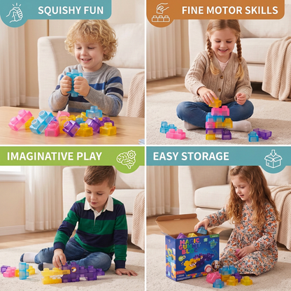 Safe & Soft Squishy Jelly Building Blocks for Kids