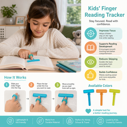 Kids’ Finger Reading Tracker – Translucent Reading Guide