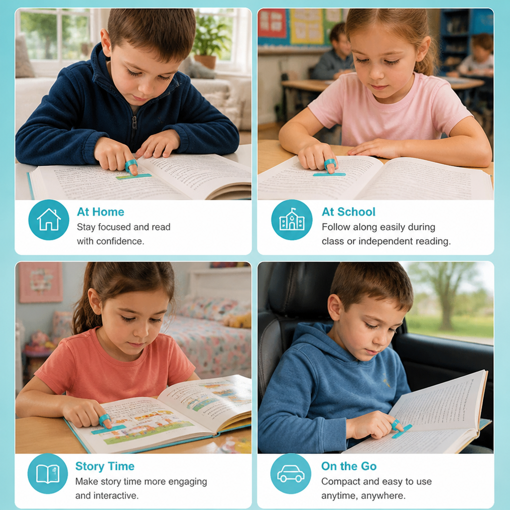 Kids’ Finger Reading Tracker – Translucent Reading Guide