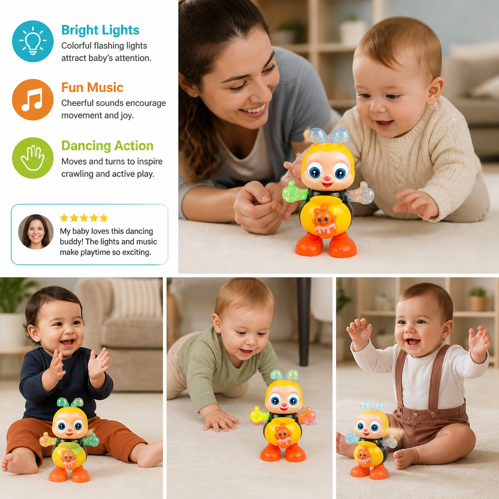 Musical Dancing Bee Toy with Lights and Music