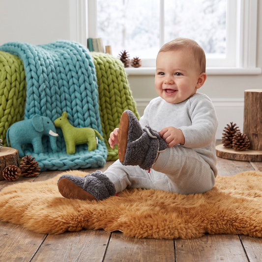 Warm & Cozy Sherpa Baby Booties for Winter