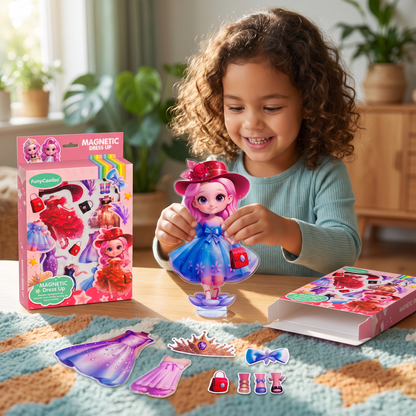 Magnetic Dress-Up Doll Set with Interchangeable Outfits