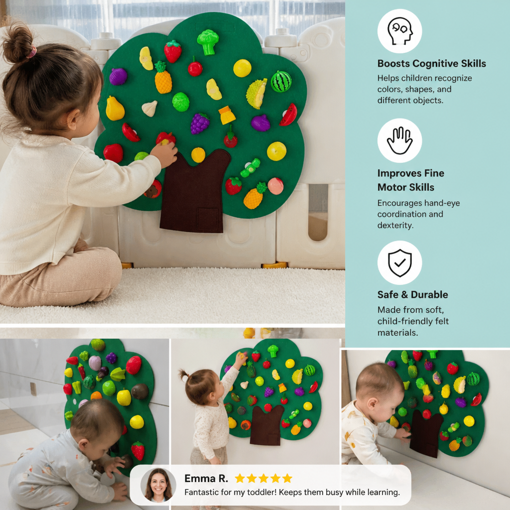 Felt Fruit Tree Activity Board – Montessori Learning Toy