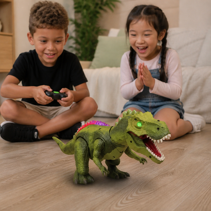 Remote Control Walking T-Rex – RC Dinosaur with Spray Mist, Lights & Sound