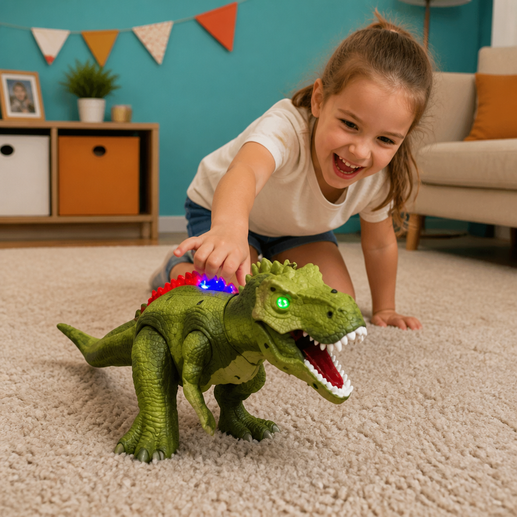 Remote Control Walking T-Rex – RC Dinosaur with Spray Mist, Lights & Sound