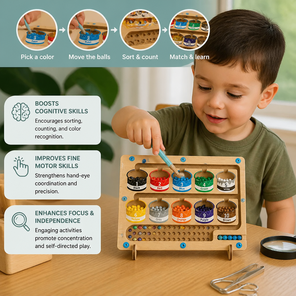 3-Piece Montessori Play and Development Puzzle Set for Children