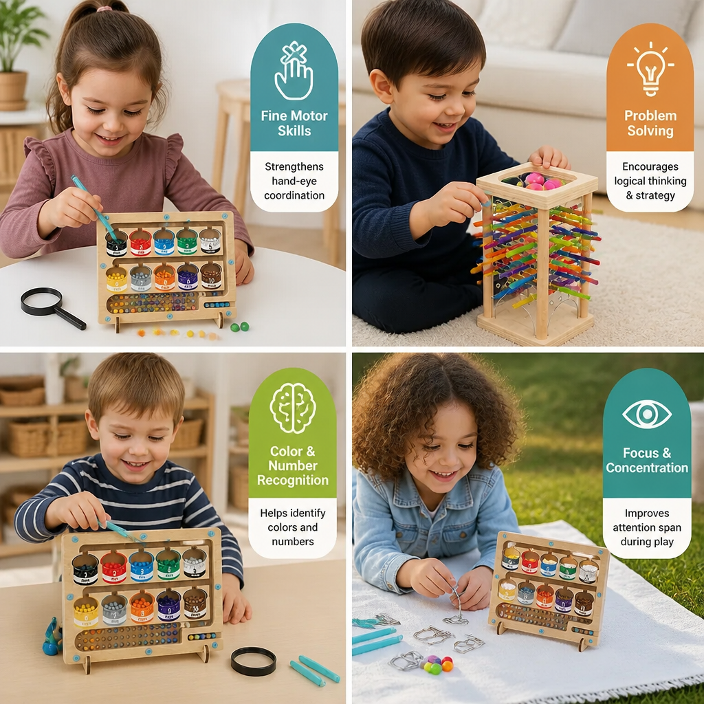 3-Piece Montessori Play and Development Puzzle Set for Children