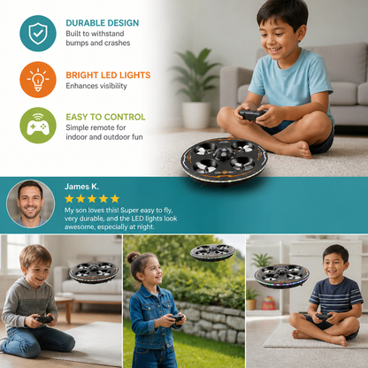 Remote Control LED Flying Saucer Drone