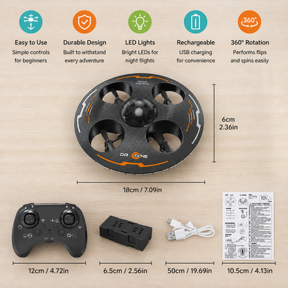 Remote Control LED Flying Saucer Drone