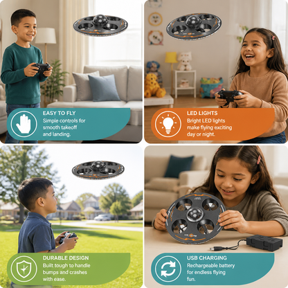 Remote Control LED Flying Saucer Drone