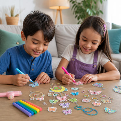 DIY Shrink Art Keychain & Charm Making Kit for Kids