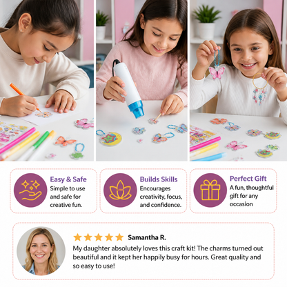 DIY Shrink Art Keychain & Charm Making Kit for Kids