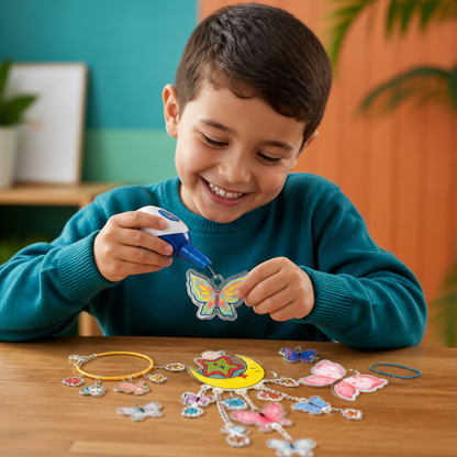 DIY Shrink Art Keychain & Charm Making Kit for Kids