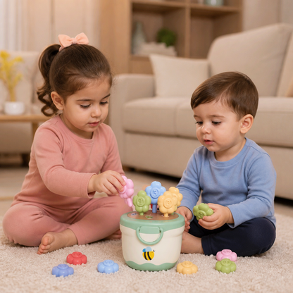 Montessori Flower Pot Color & Number Matching Learning Game