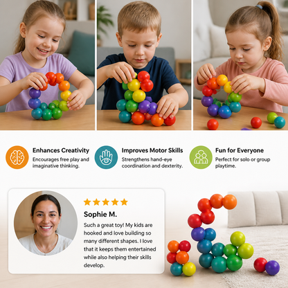 Colorful 3D Ball Building Set – Creative Construction & Fine Motor Skills Learning Toy for Kids