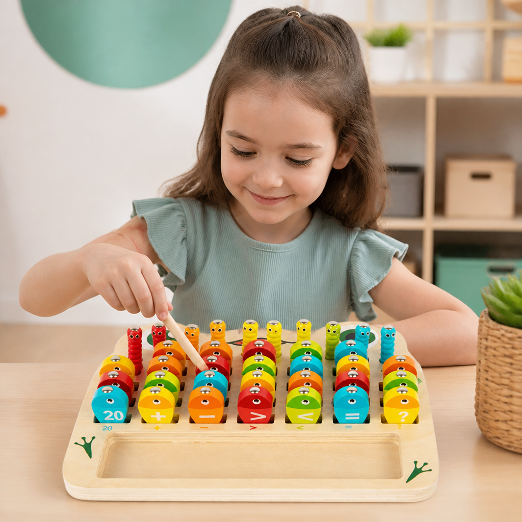 Wooden Magnetic Fishing Game – Alphabet, Math & Fine Motor Skills Learning Toy for Kids
