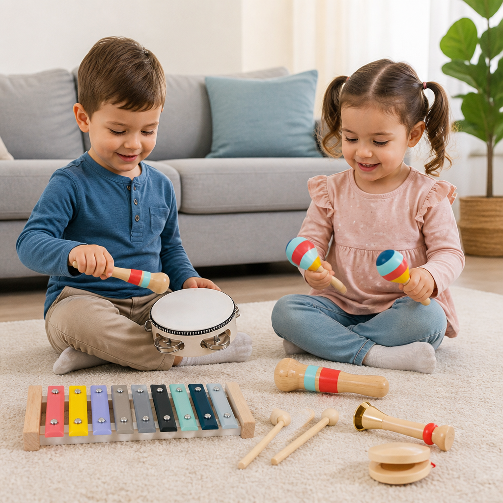 Wooden Musical Instrument Set – Montessori Percussion & Rhythm Learning Toys for Kids