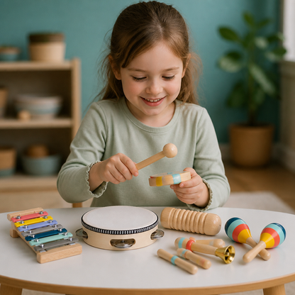 Wooden Musical Instrument Set – Montessori Percussion & Rhythm Learning Toys for Kids