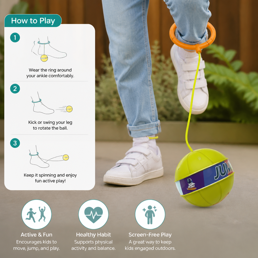 Interactive Skip Ball Ankle Swing Toy for Kids
