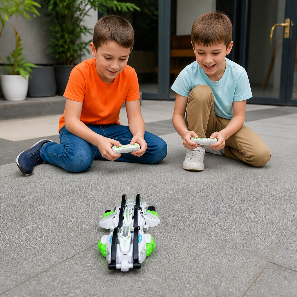 2-in-1 Remote Control Transforming Stunt Car with 360° Rotation & LED Lights