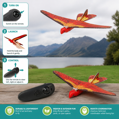 Remote Control Flapping-Wing Flying Bird Toy for Kids