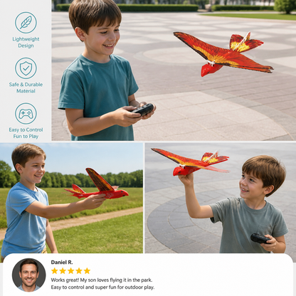 Remote Control Flapping-Wing Flying Bird Toy for Kids