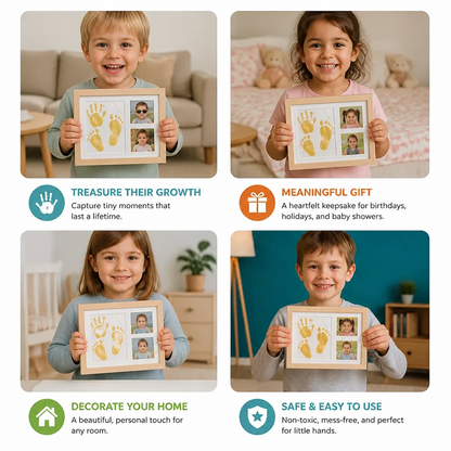 DIY Kids Handprint Keepsake Frame Kit – Hand Impression & Photo Display