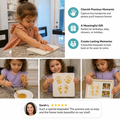 DIY Kids Handprint Keepsake Frame Kit – Hand Impression & Photo Display