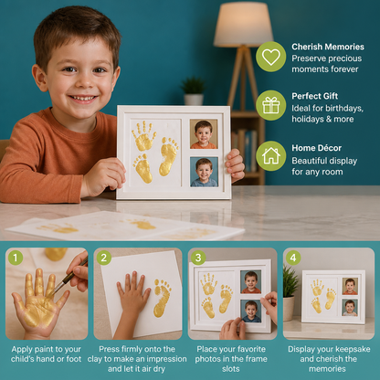 DIY Kids Handprint Keepsake Frame Kit – Hand Impression & Photo Display