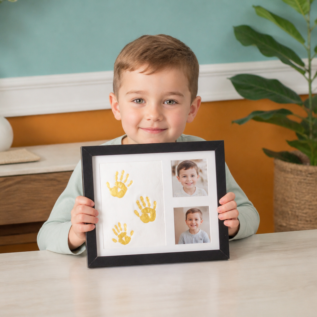 DIY Kids Handprint Keepsake Frame Kit – Hand Impression & Photo Display