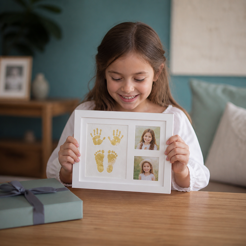 DIY Kids Handprint Keepsake Frame Kit – Hand Impression & Photo Display