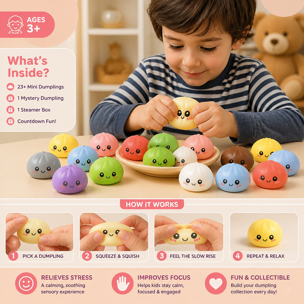 Dumpling Squishy Advent Calendar with Mystery Fidget Surprises