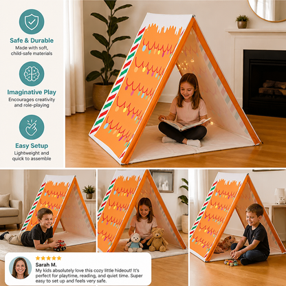 Christmas Gingerbread House Play Tent for Kids