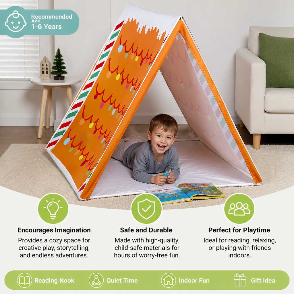 Christmas Gingerbread House Play Tent for Kids