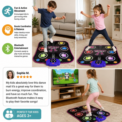 Kids’ Light-Up Bluetooth Dance Mat with 5 Game Modes