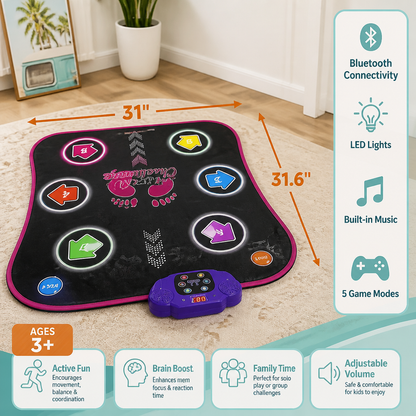 Kids’ Light-Up Bluetooth Dance Mat with 5 Game Modes