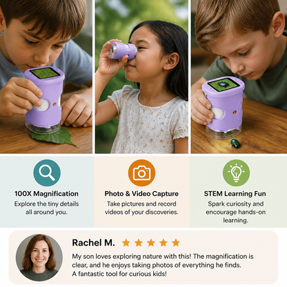 Kids’ 2-in-1 Digital Microscope & Telescope with Photo and Video Camera