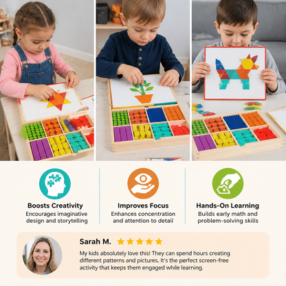Wooden Magnetic Geometric Shape Puzzle for Kids