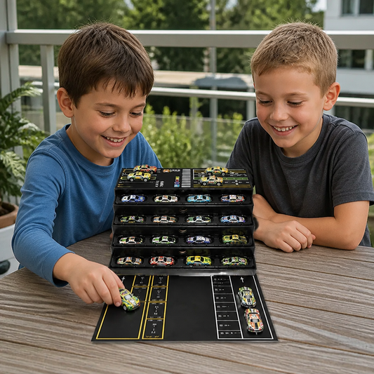 48-Piece Mini Die-Cast Pull-Back Car Set with Storage Container Box