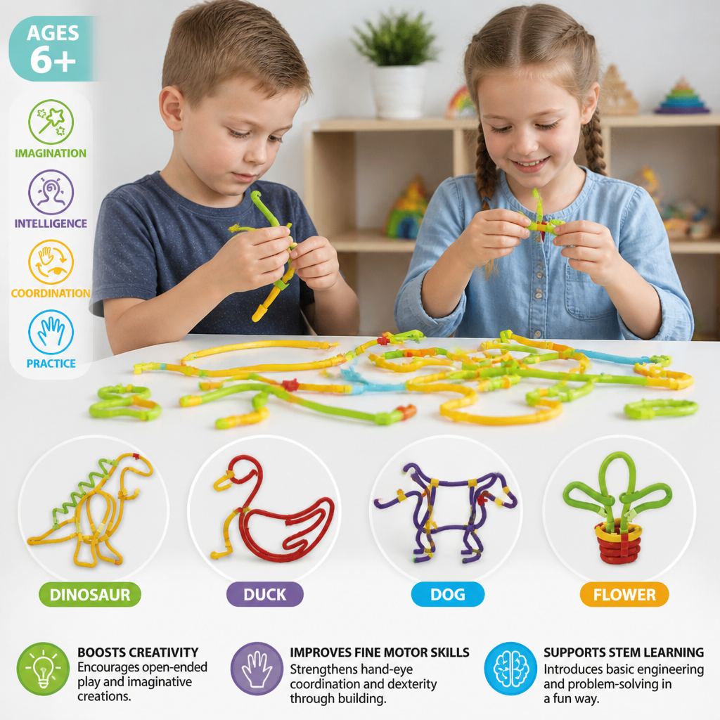 DIY Twisty Sticks – Creative 3D Building & STEM Construction Set