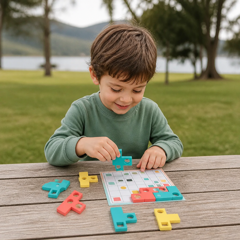 Montessori Wooden Shape Matching Puzzle – Color & Logic Brain Training Game