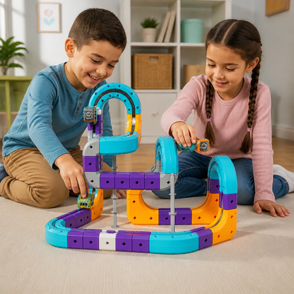 DIY Gravity Cube Track Building Kit with Electric Train