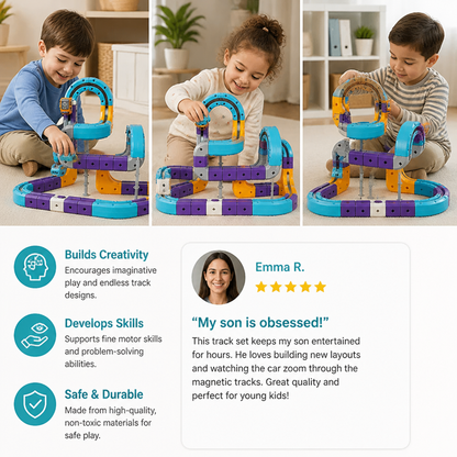 DIY Gravity Cube Track Building Kit with Electric Train