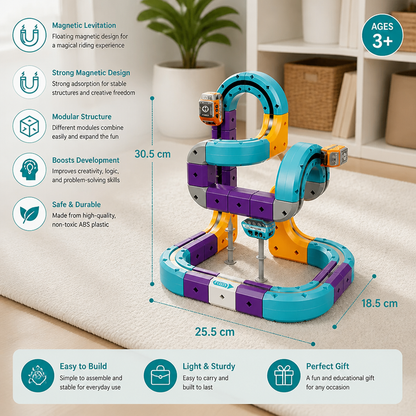 DIY Gravity Cube Track Building Kit with Electric Train